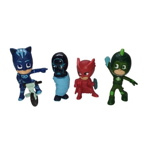 PJ Masks Collectible Figures 4 Piece Deluxe Set  3.5" Bundle NWOT - Picture 5 of 5